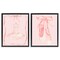 Stupell Industries Pastel Ballerina Dress & Slippers 2 Piece Black Framed Floater Canvas Set, design by Nina Jacobs